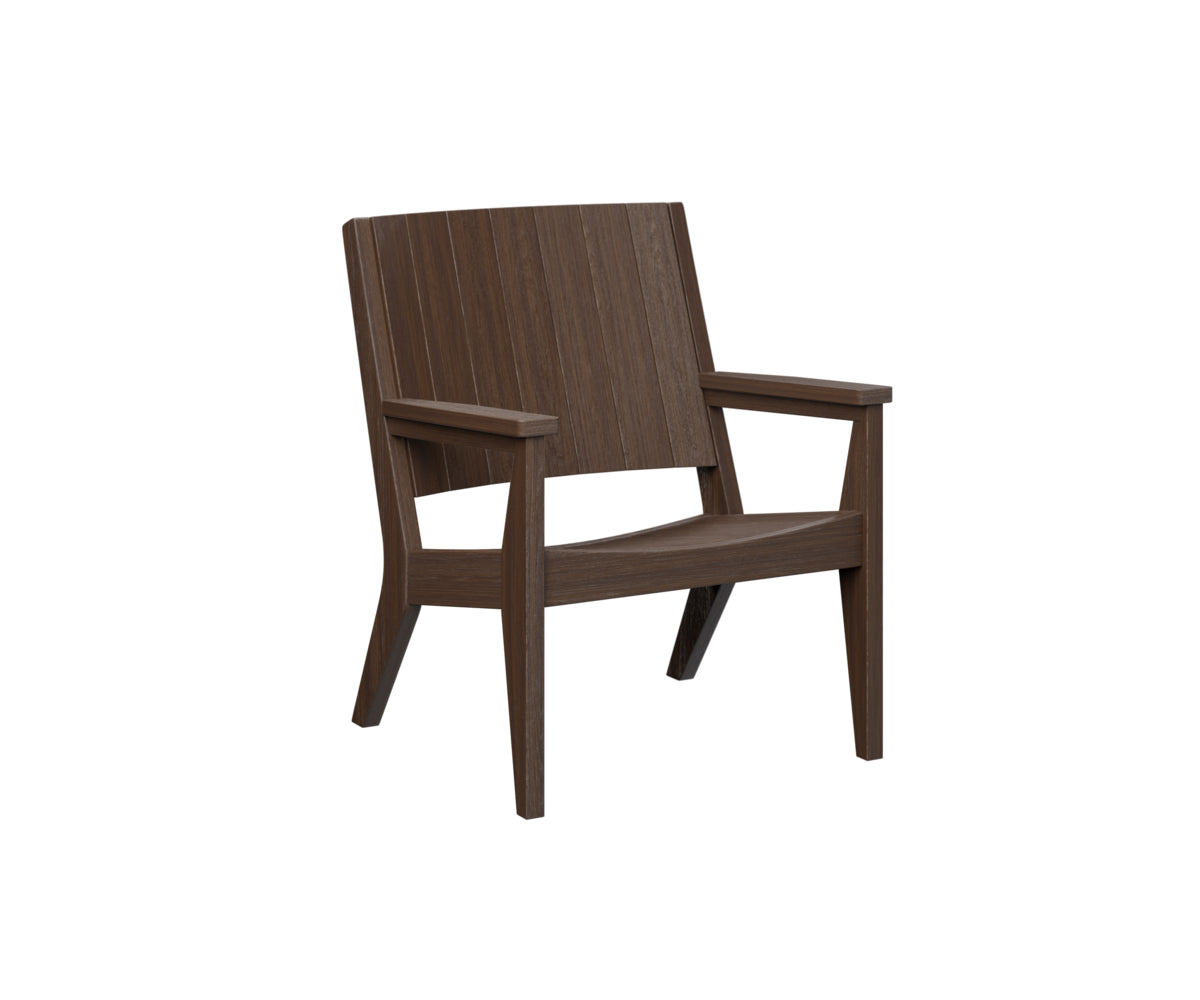 Dark wood contemporary accent chair with vertical back slats