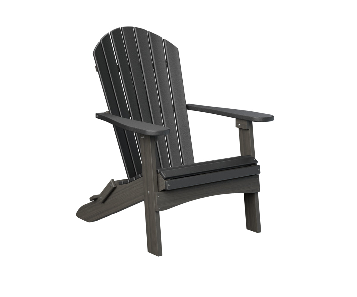 Charcoal gray Adirondack chair with white and dark color blocking