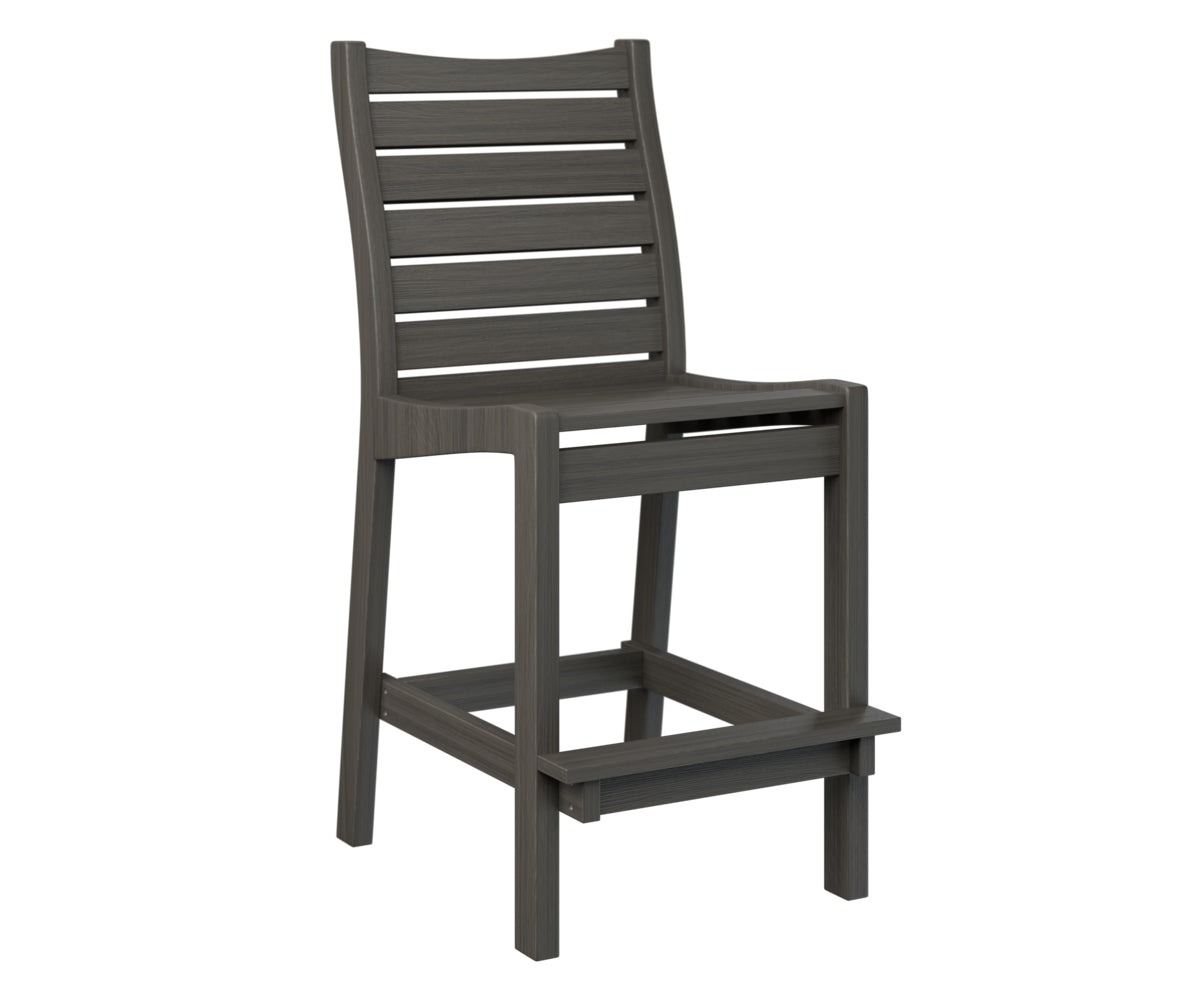 Charcoal finish chair with slatted backrest