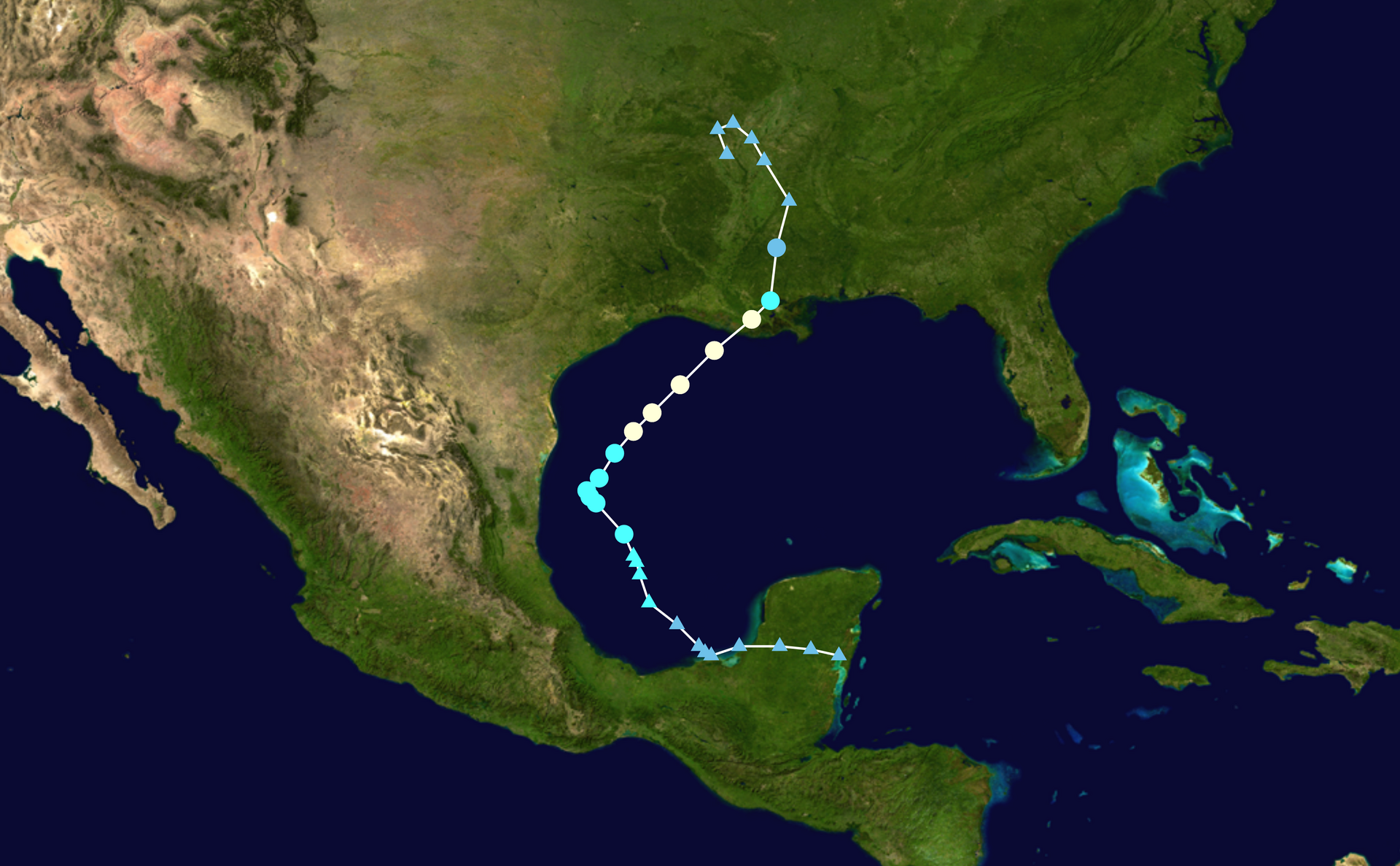 Path of Hurricane Francine