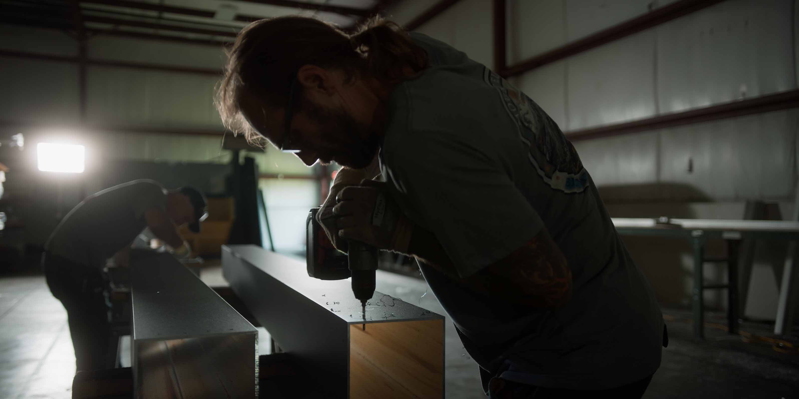 American Craftsmen making the Luxury Pergola in Manufacturing Plant