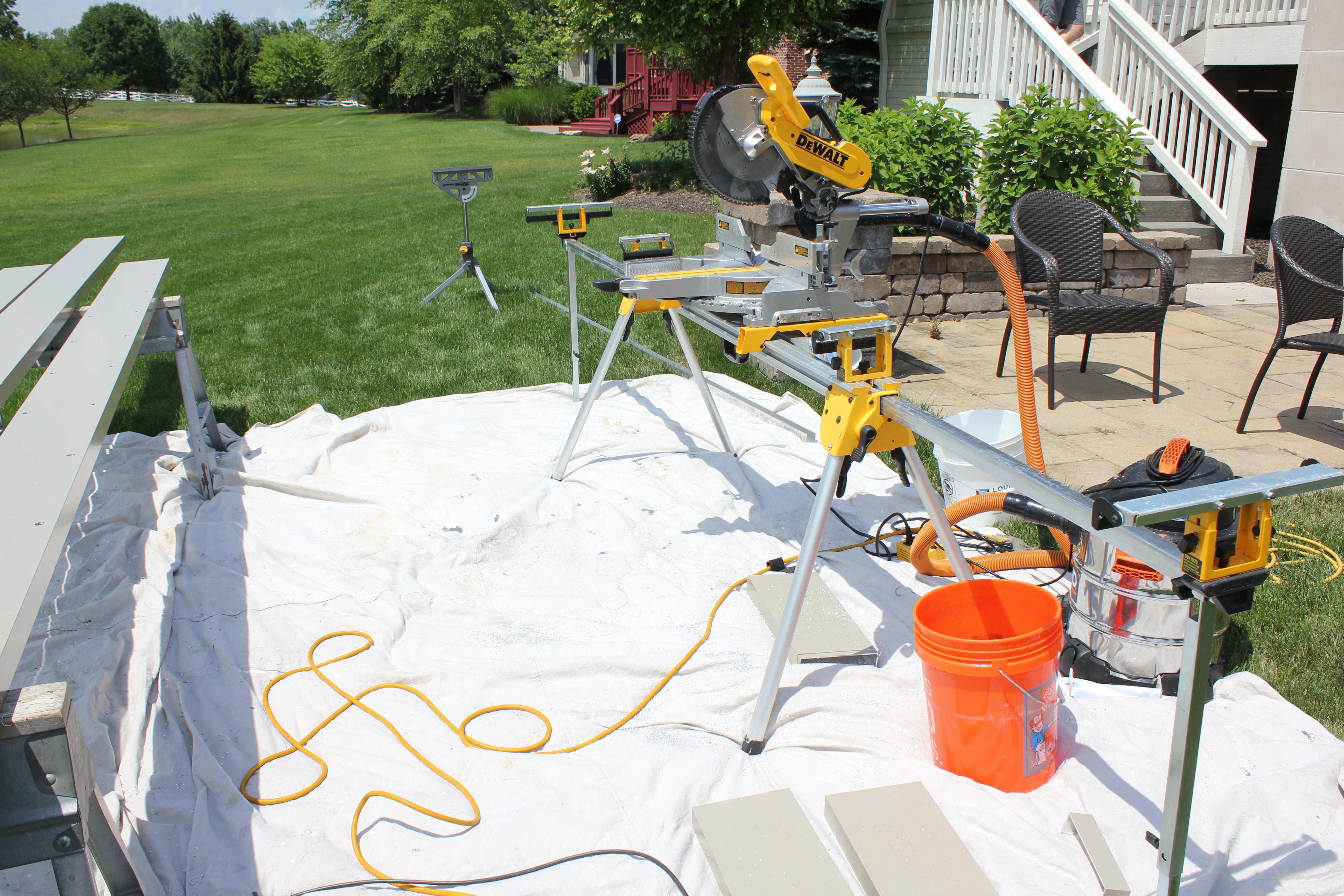 working on building pergola