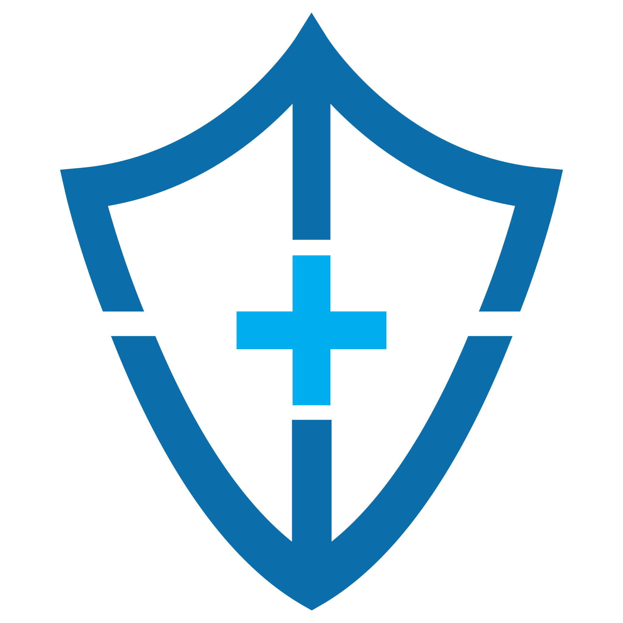 Shield logo with blue cross symbol representing warranty protection