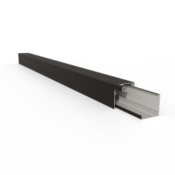 Black louvered panel insert with silver aluminum frame, angled product shot