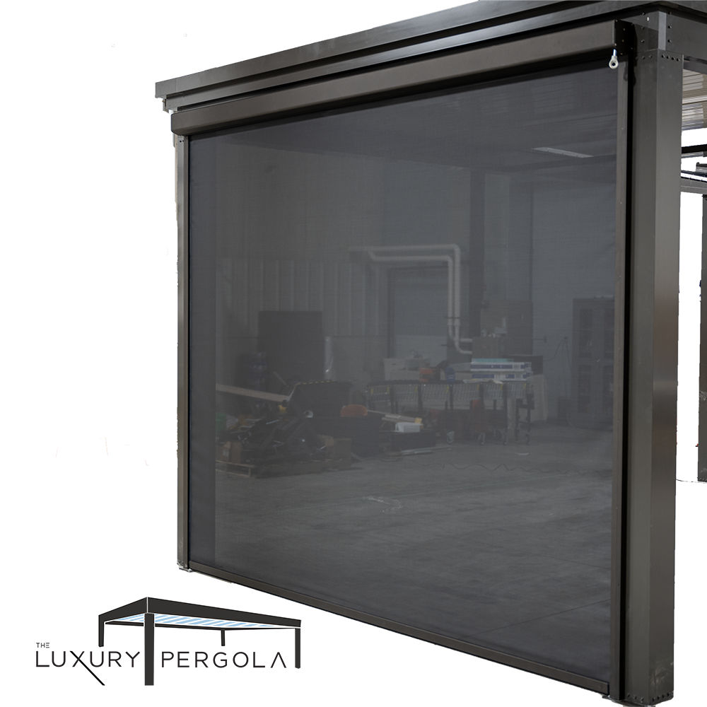 Luxury Pergola Shade Screen Lowered