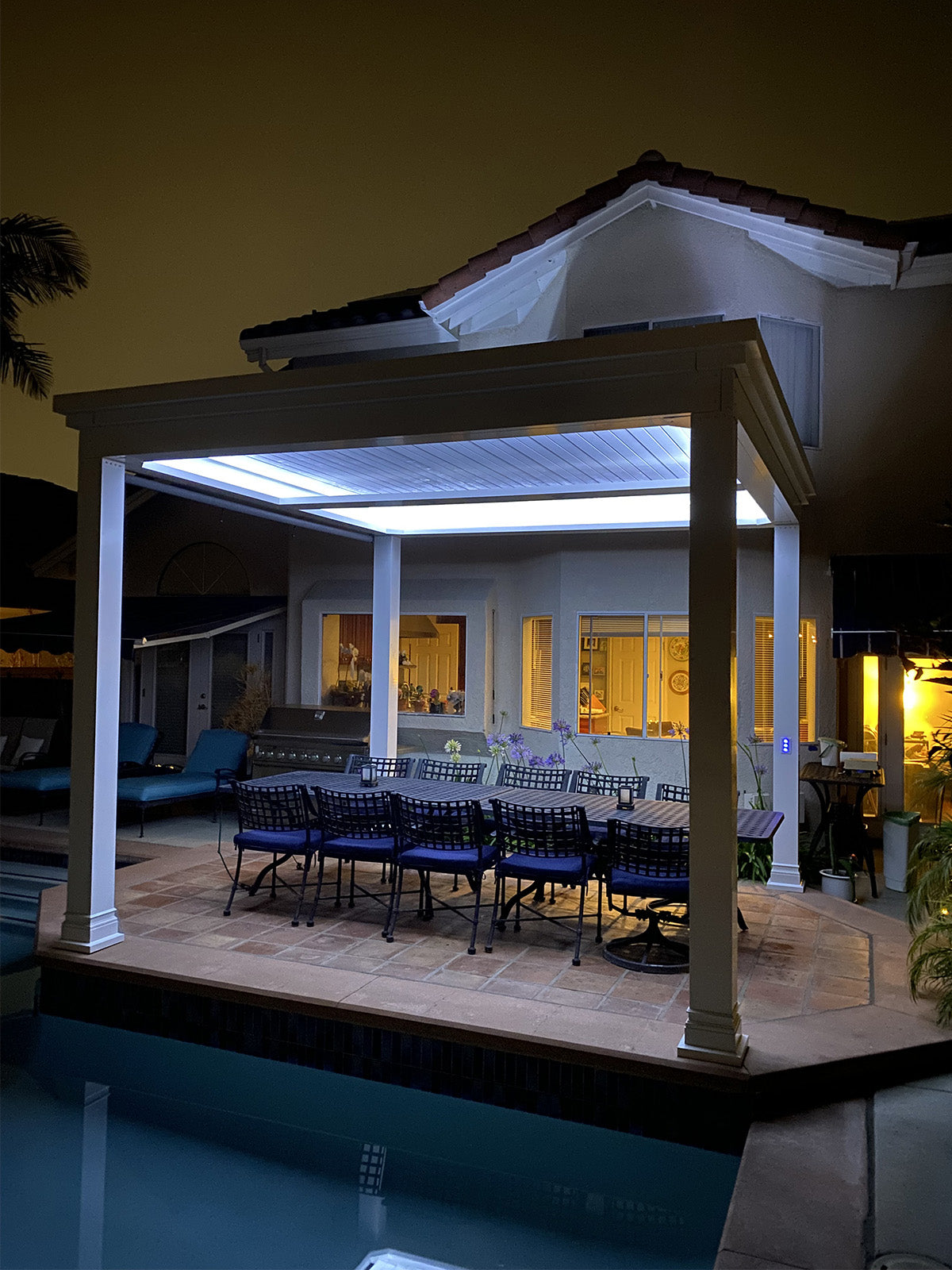 The Luxury Pergola white pergola by pool