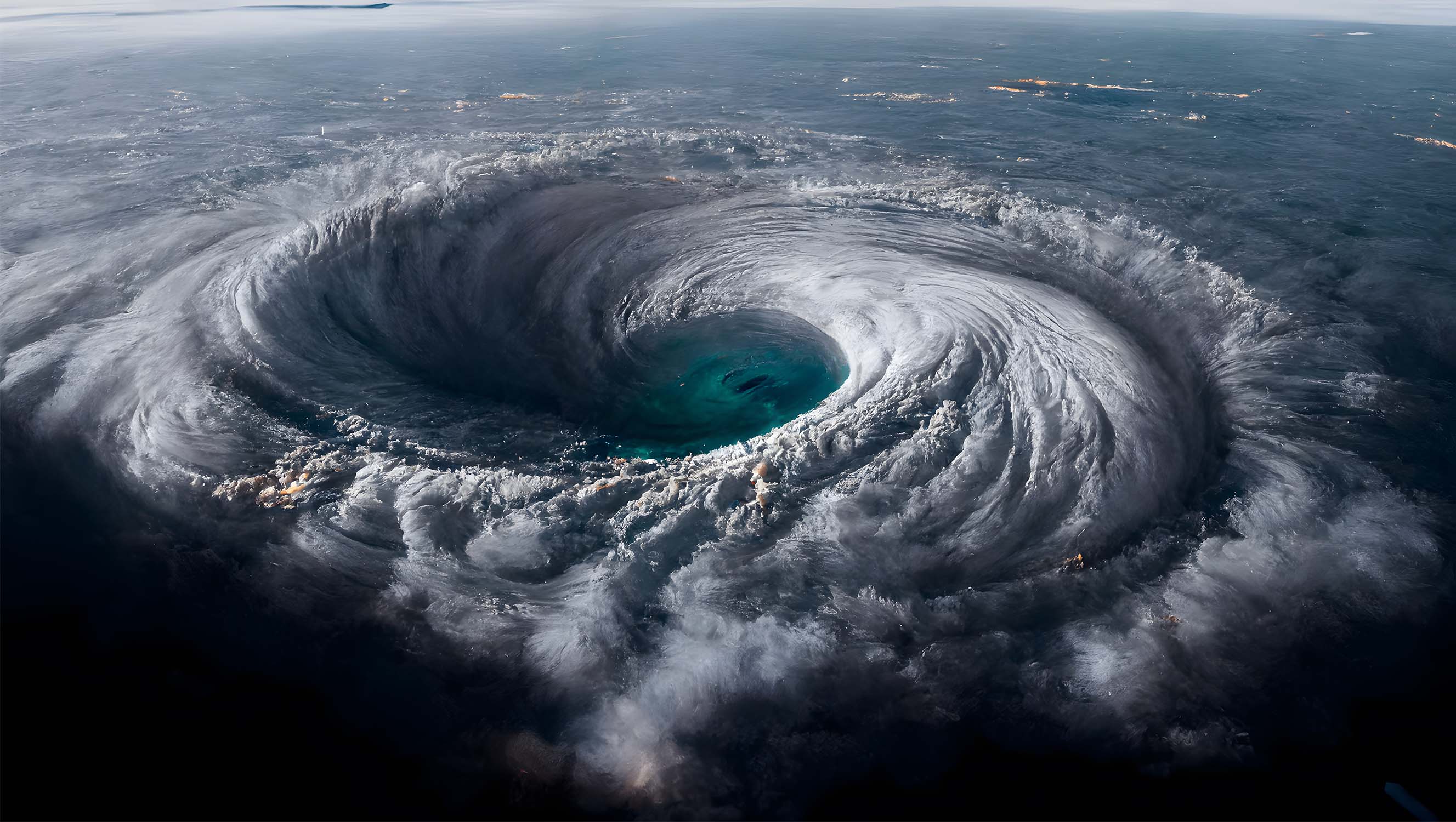 Hurricane over ocean