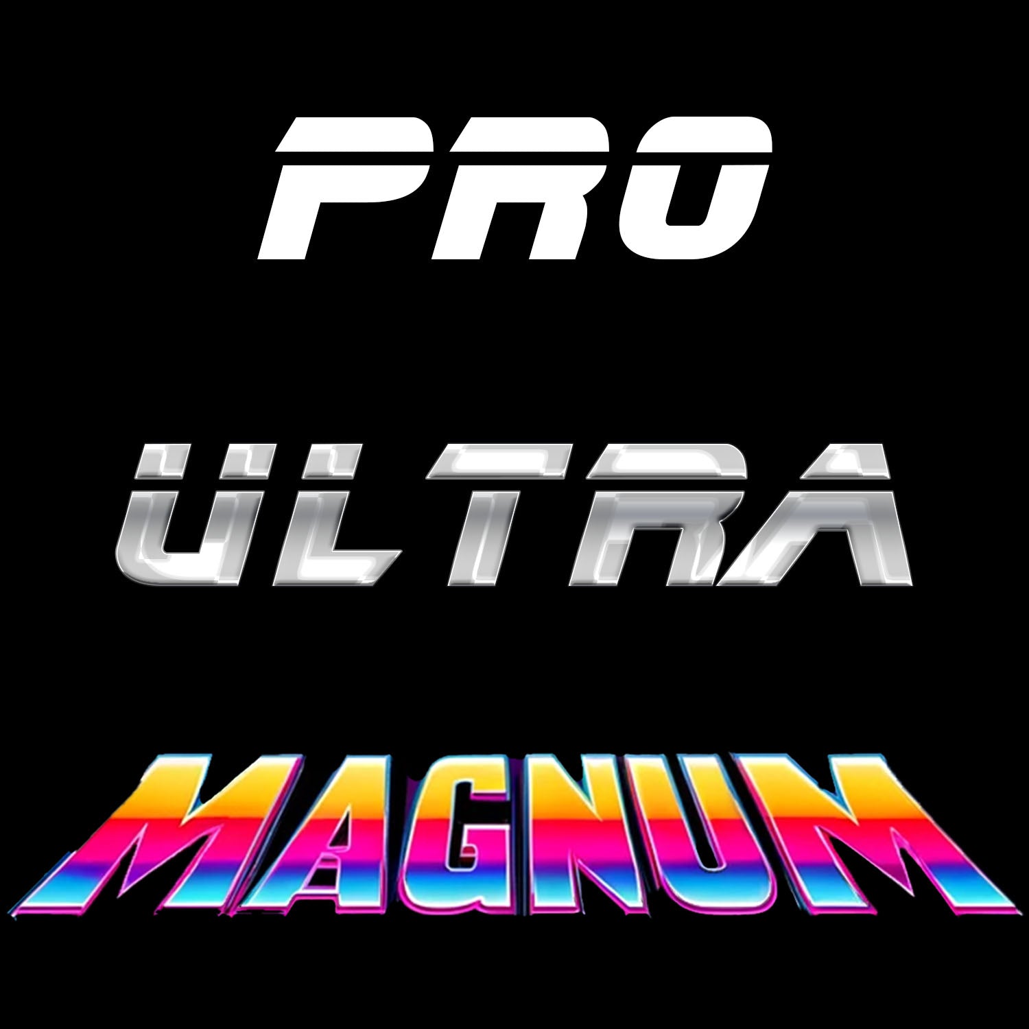Pro Ultra Magna retro-style text logo design