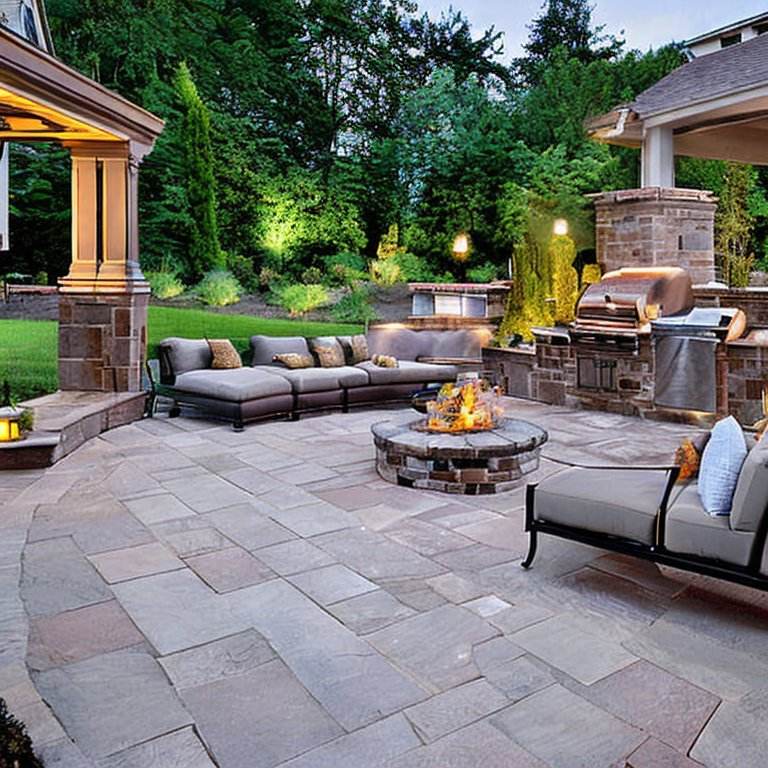 outdoor living space with outdoor living room and fire pit 