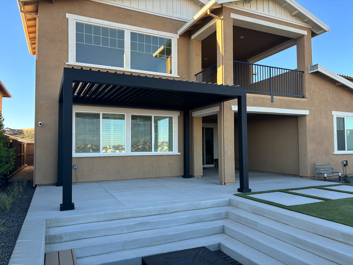 Luxury Pergola on back patio in California