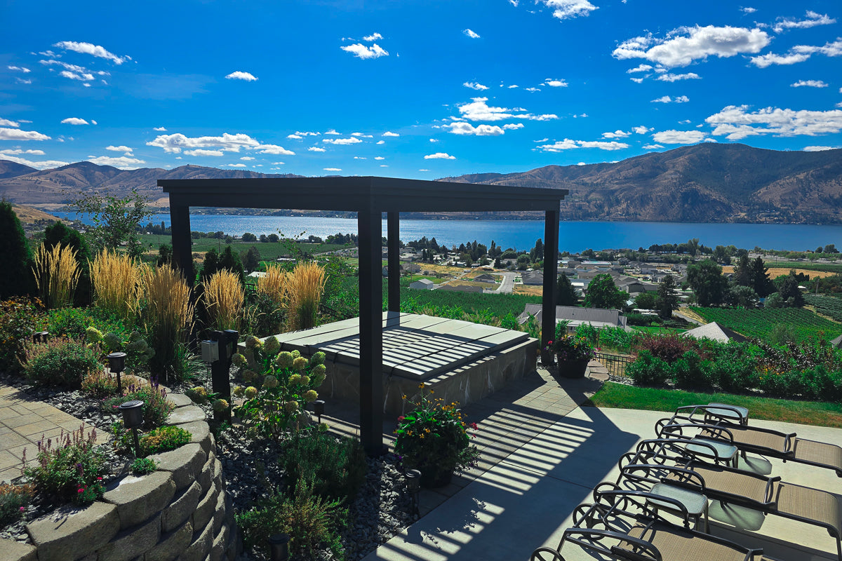 luxury pergola outdoor living space hot tub pergola on the water