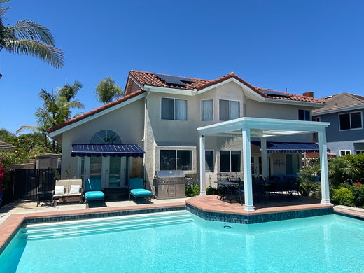 Poolside White high wind resistant Pergola