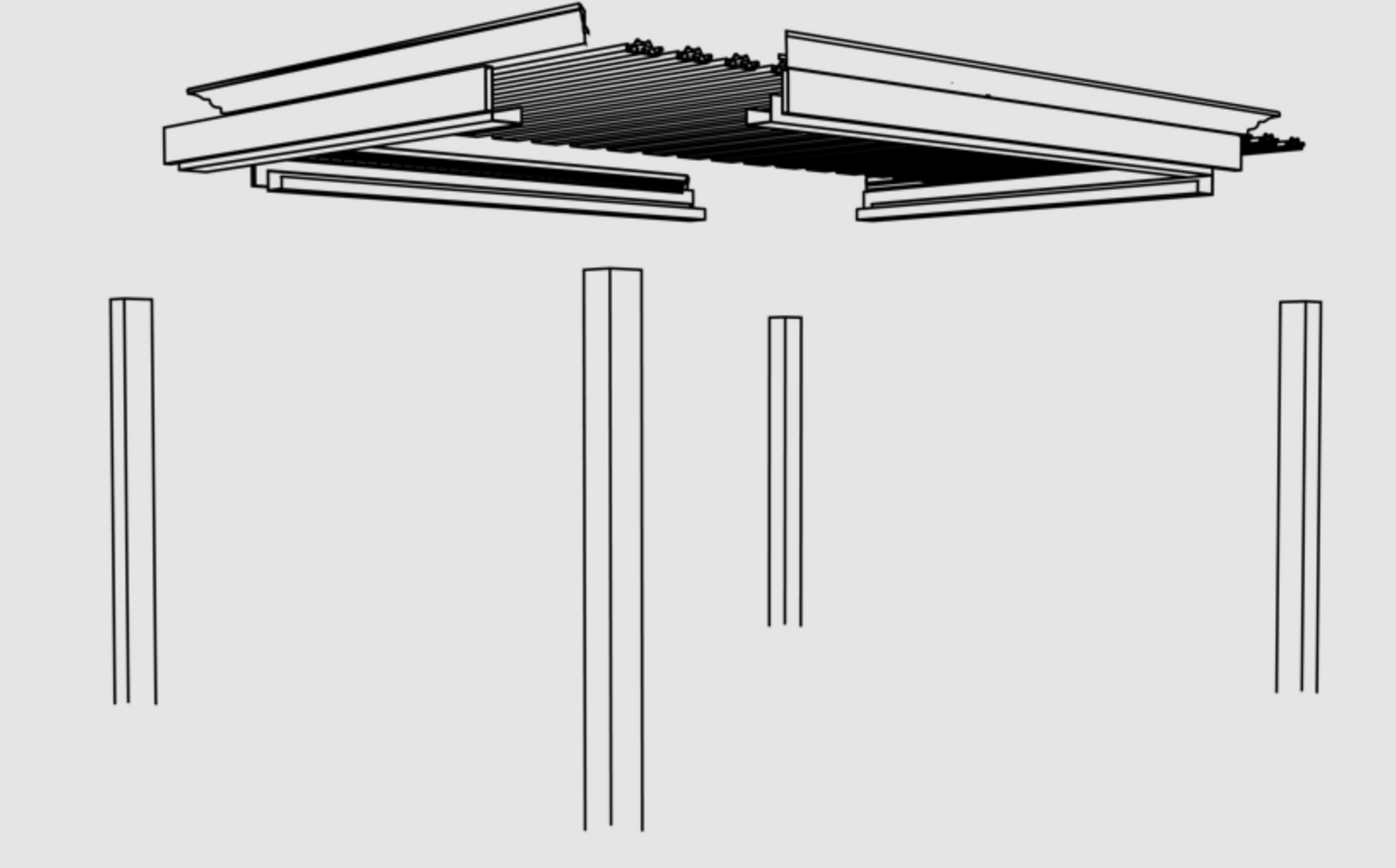 mockup of luxury pergola with louvered roof