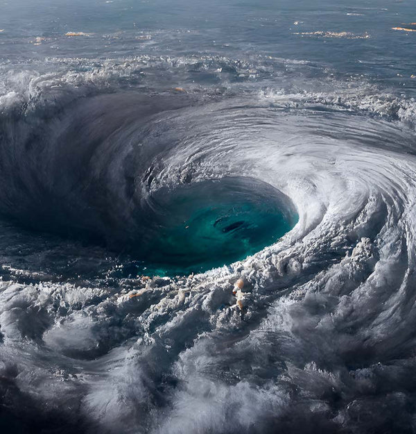 Hurricane over ocean