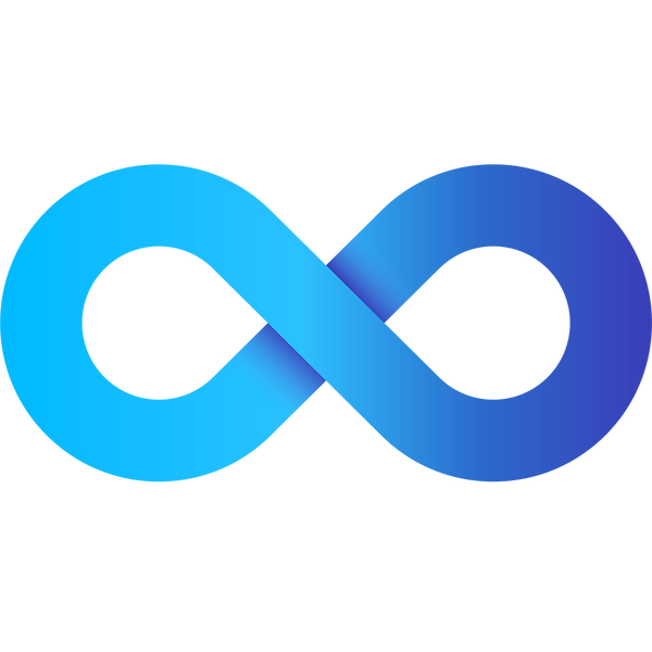 Blue to navy gradient infinity symbol logo design