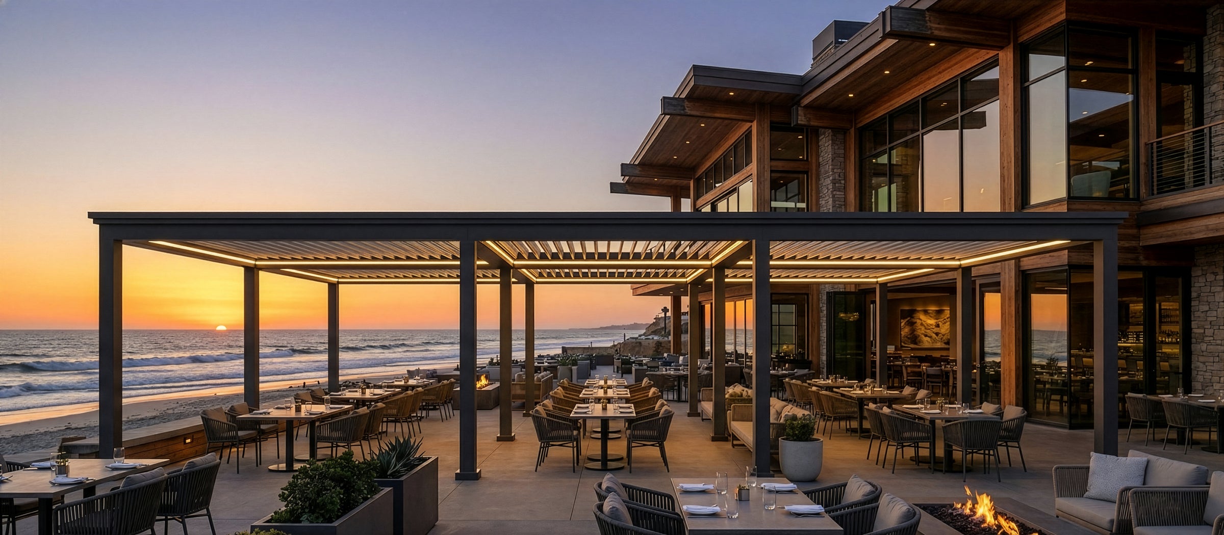 Paragon pergola over a luxury patio
