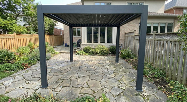 Standard pergola — visible gaps and misalignment